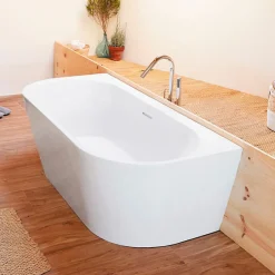 Sanycces Baignoire design semi-îlot ovale TORINO MURO blanche 170 cm