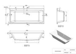 GoodHome Baignoire double 180 x 80 cm Teesta
