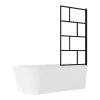 Vente-unique Baignoire douche blanche avec pare baignoire pivotant - 201 L - Angle droit - PONTICOLA
