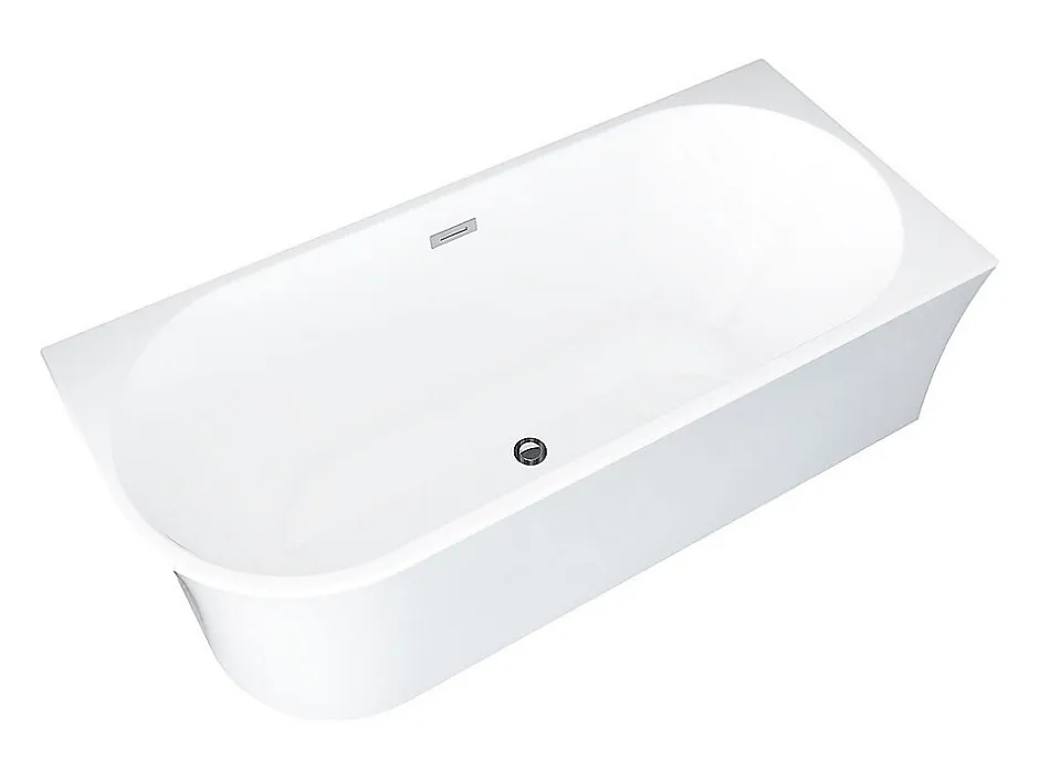 Vente-unique Baignoire douche blanche avec pare baignoire pivotant - 201 L - Angle droit - PONTICOLA