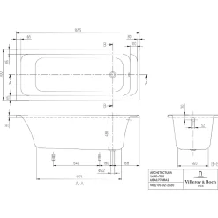 Villeroy & Boch Baignoire droite 170 X 70 VILLEROY ET BOCH Architectura acrylique