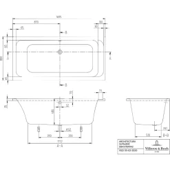 Villeroy & Boch Baignoire droite 170 X 80 VILLEROY ET BOCH Architectura acrylique* Baignoire Droite