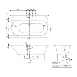 Villeroy & Boch Baignoire droite 190 X 90 VILLEROY ET BOCH Oberon Quaryl* Baignoire Droite
