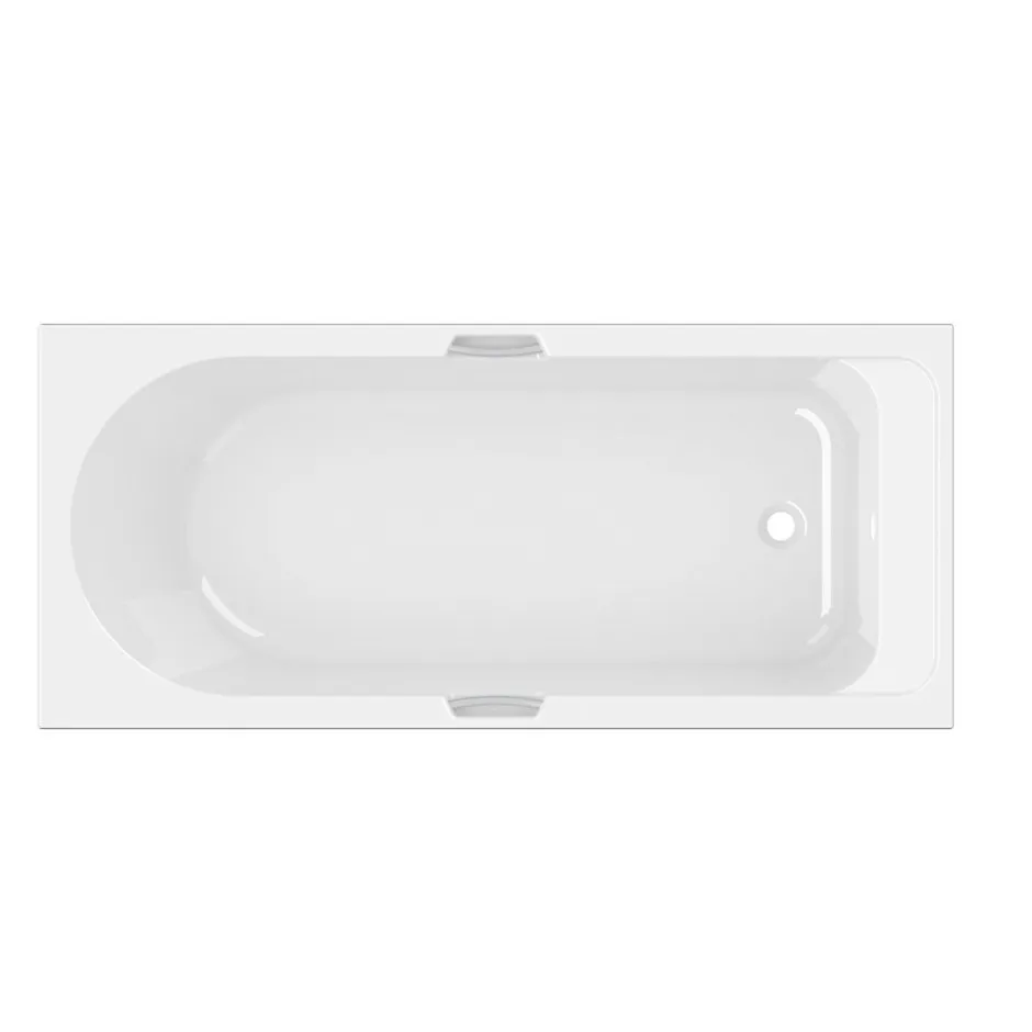 GoodHome Baignoire droite avec poignées d'appui 170x75 cm Cavally blanc* Baignoire Droite