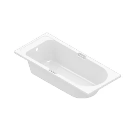 GoodHome Baignoire droite avec poignées d'appui 170x75 cm Cavally blanc* Baignoire Droite