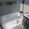 GoodHome Baignoire droite Cavally L. 130 x l. 70 cm blanc* Baignoire Droite