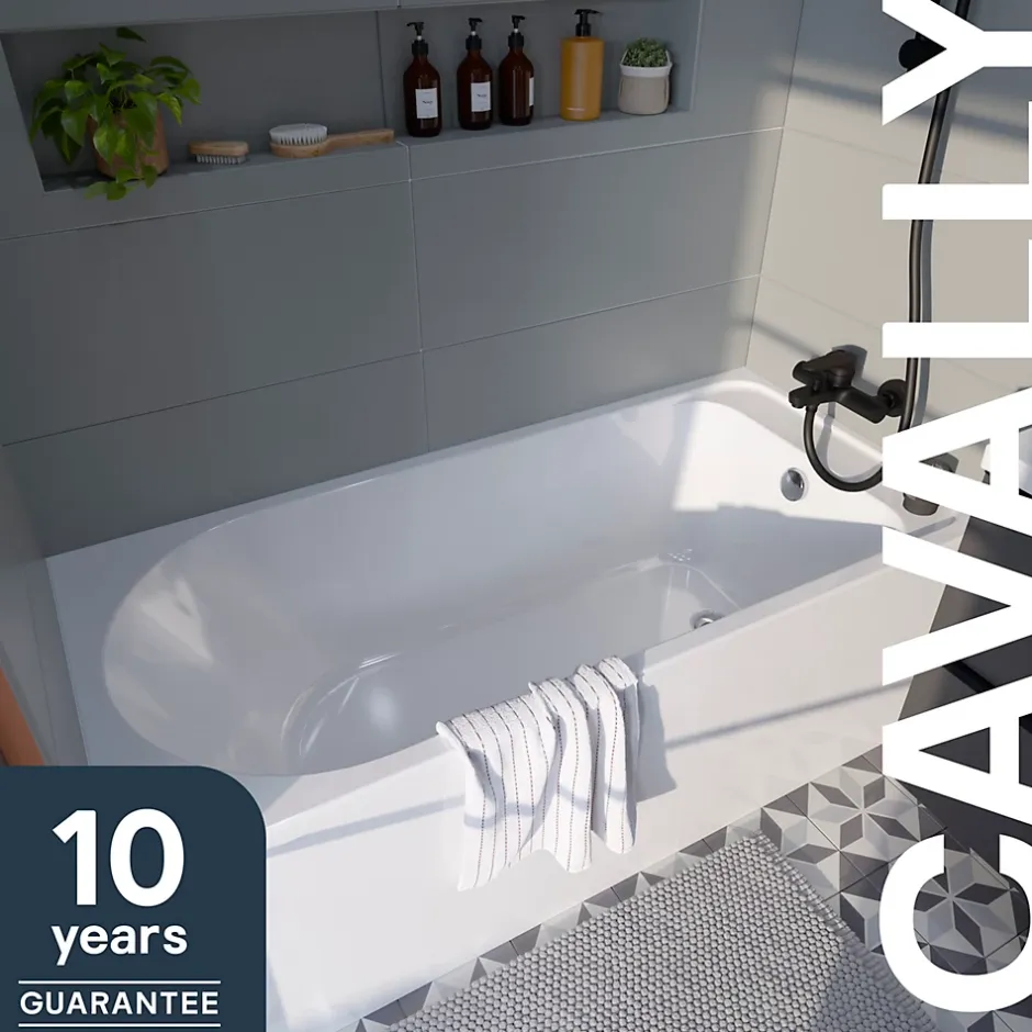 GoodHome Baignoire droite Cavally L. 150 cm x l. 70 cm blanc