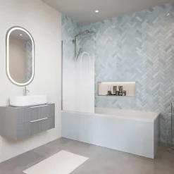 Duravit Baignoire droite D-Code 170 x75 cm + Pare Bain gauche AURYS Mist 1 chromé version gauche* Baignoire Droite