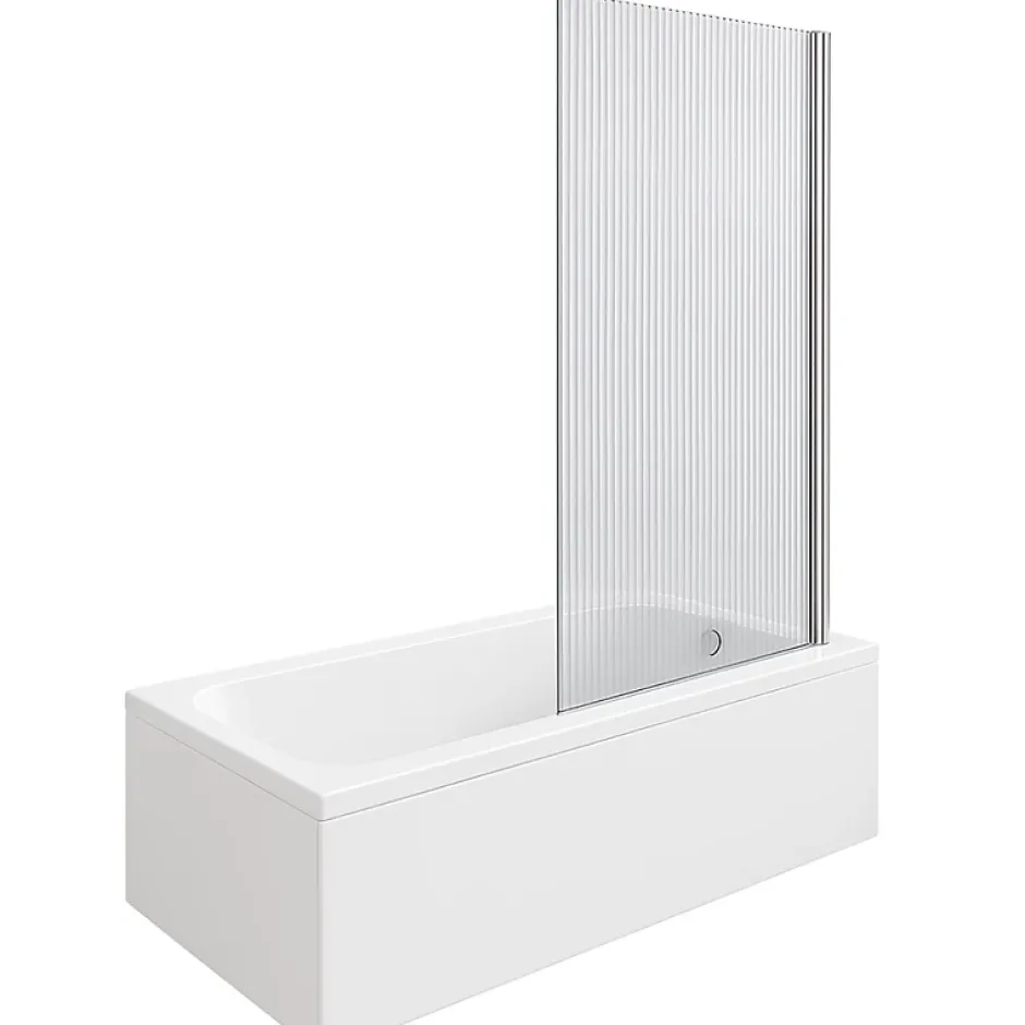 Duravit Baignoire droite D-Code 180 x 85 cm + Pare bain droit AURYS Raywall chromé