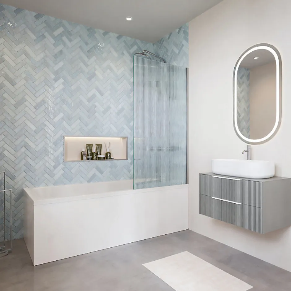 Duravit Baignoire droite D-Code 180 x 85 cm + Pare bain droit AURYS Raywall chromé