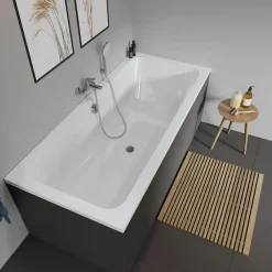 Duravit Baignoire droite D-Code 180 x 85 cm + Pare bain droit AURYS Raywall chromé