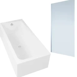 Duravit Baignoire droite D-Code 180 x 85 cm + Pare bain droit AURYS Mist 1 chromé* Baignoire Droite