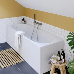 Baignoire droite Horyn L. 170 cm x l. 70 cm blanc* Baignoire Droite