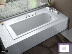 Besco Baignoire Droite sans Tablier - 180 x 80 cm - SHEA SANS TABLIER - REPOSE-TÊTE OFFERT* Baignoire Droite