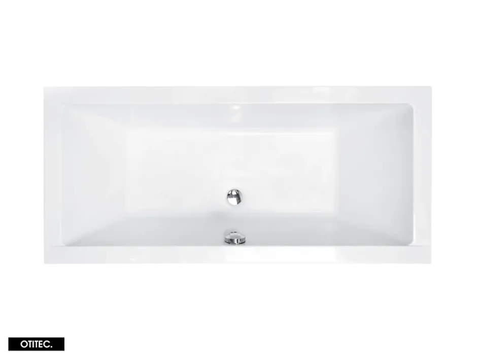 Besco Baignoire Droite sans Tablier - 190 x 90 cm - QUADRO SANS TABLIER - REPOSE-TÊTE OFFERT