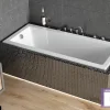 Besco Baignoire Droite sans Tablier - 120 x 70 cm - MODERN SANS TABLIER - REPOSE-TÊTE OFFERT* Baignoire Droite