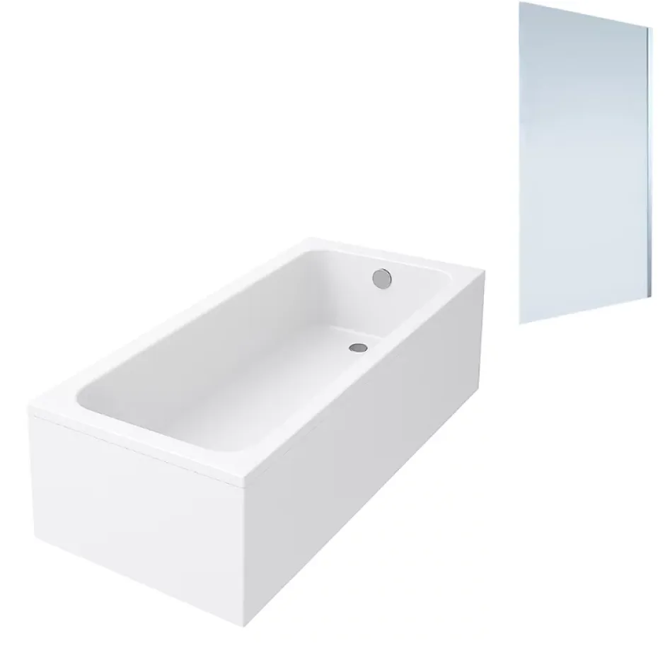 Villeroy & Boch Baignoire droite Architectura acrylique 140 x 70 cm + Pare bain droite AURYS Mist 1 chromé* Baignoire Droite