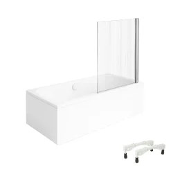 Villeroy & Boch Baignoire droite Architectura avec pieds 170 x 70 cm Blanc + Pare bain droite AURYS Raywall chromé* Baignoire Droite