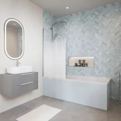 Villeroy & Boch Baignoire droite Architectura acrylique 160 x 70 cm + Pare bain gauche AURYS Mist 1 chromé* Baignoire Droite