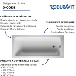 Duravit Baignoire droite 170x75 D-Code