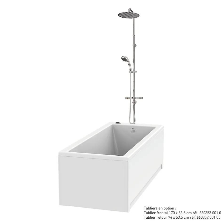 Valentin Baignoire Embleme Comododo solo 170 x 75 cm sans tablier + Colonne de douche