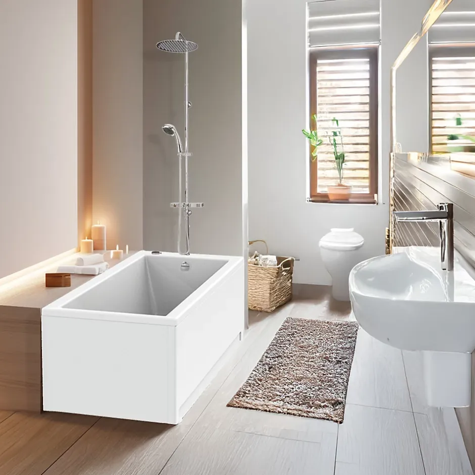 Valentin Baignoire Embleme Comododo solo 170 x 75 cm sans tablier + Colonne de douche