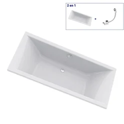 Valentin Baignoire Embleme Duo 180 x 80 cm sans tablier