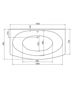Azura Home Design Baignoire GENOVA, avec tablier 160x75 cm