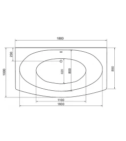 Azura Home Design Baignoire GENOVA, avec tablier 160x75 cm