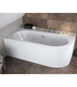 Azura Home Design Baignoire HILIO GAUCHE avec tablier - 170cm* Baignoire Asymétrique