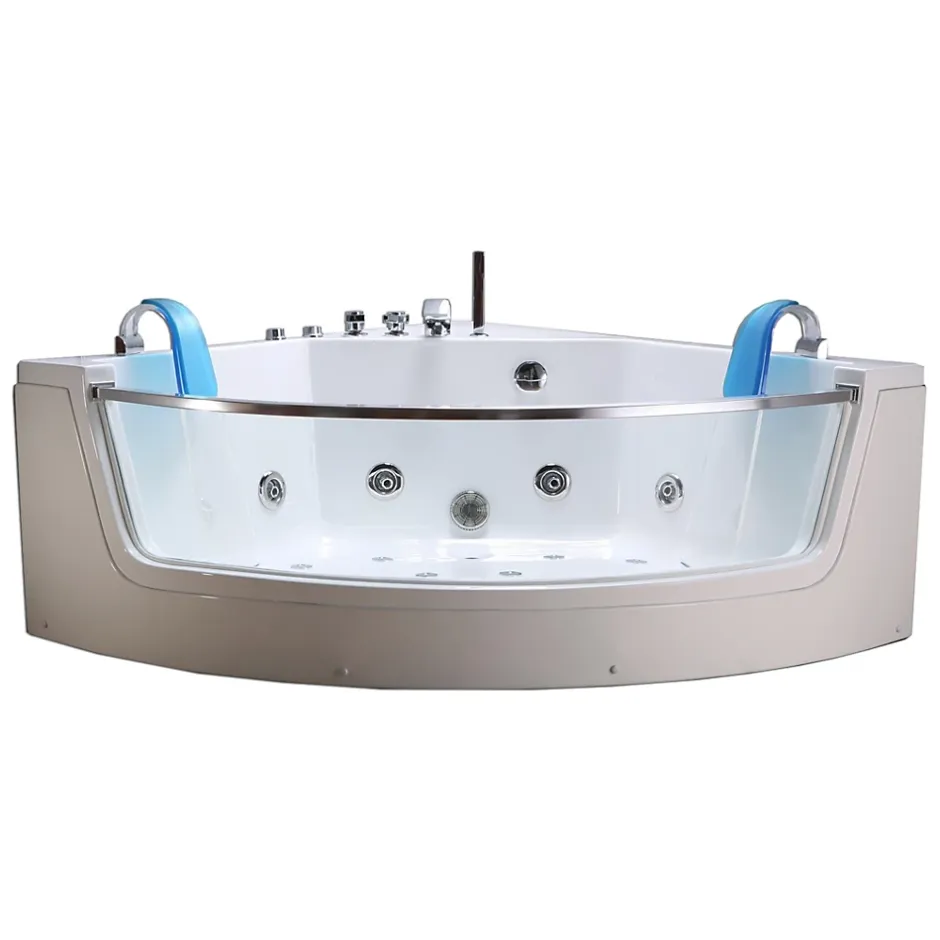 Eliteshopping Baignoire hydromassage blanc pompe double 152 X 152 cm 19 jets Calliope