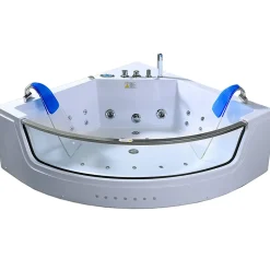 Eliteshopping Baignoire hydromassage blanc pompe double 152 X 152 cm 19 jets Calliope