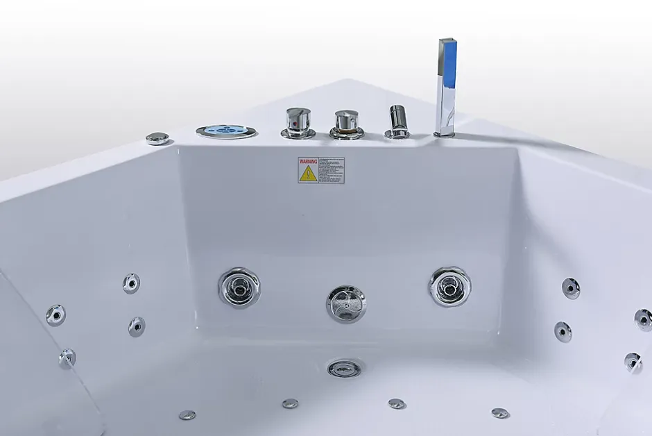 Eliteshopping Baignoire hydromassage blanc pompe double 152 X 152 cm 19 jets Calliope