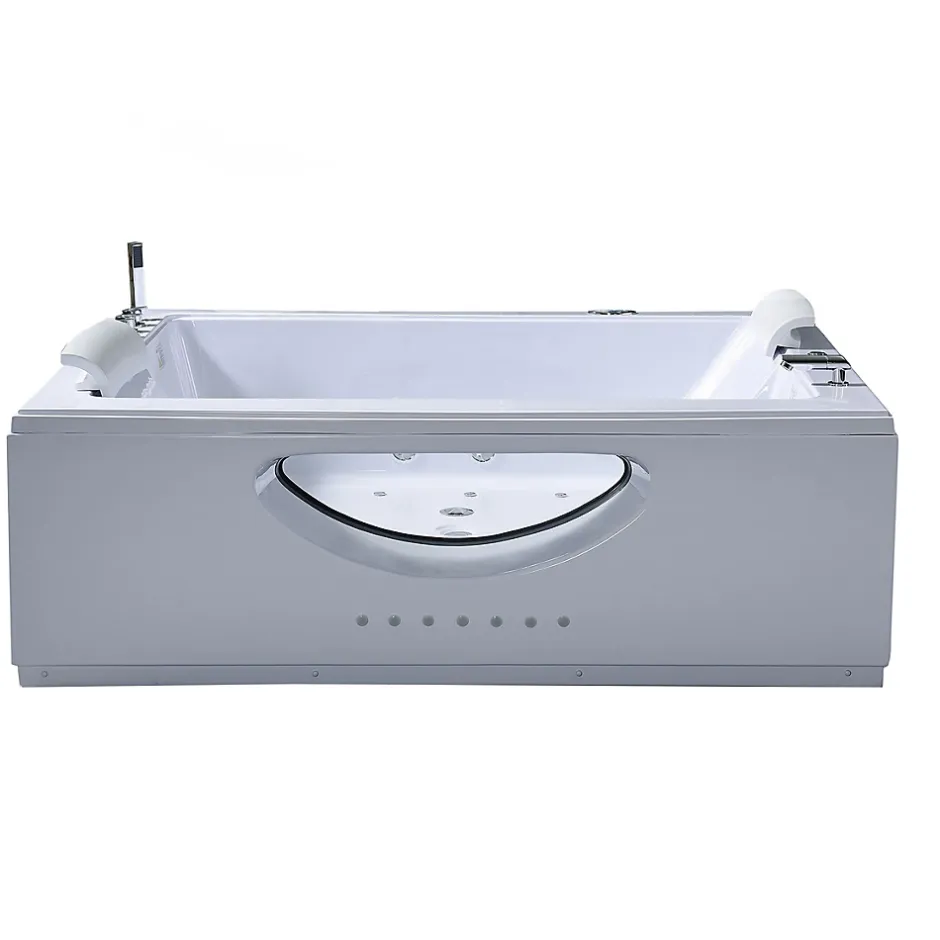 Eliteshopping Baignoire hydromassage blanc double pompe 178 X 147 cm 33 jets Petal