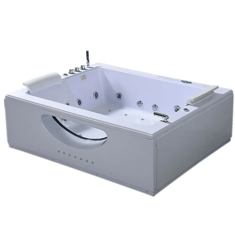 Eliteshopping Baignoire hydromassage blanc double pompe 178 X 147 cm 33 jets Petal