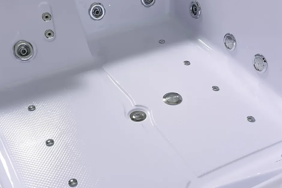 Eliteshopping Baignoire hydromassage blanc double pompe 178 X 147 cm 33 jets Petal