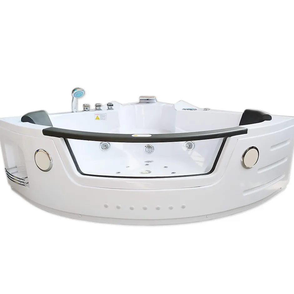 Eliteshopping Baignoire Hydromassage Chromotherapie 140 x140 cm avec chauffage et double pompe 20 jets Camelia* Baignoire Balnéo
