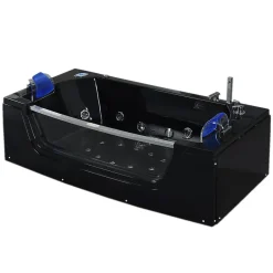 Eliteshopping Baignoire hydromassage noir Chromothérapie 180 X 90 cm 14 jets Cherry* Baignoire Balnéo