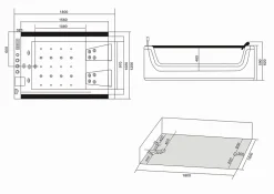 Eliteshopping Baignoire hydromassage pour 2 personnes 180 X 120 cm 18 jets Pearl