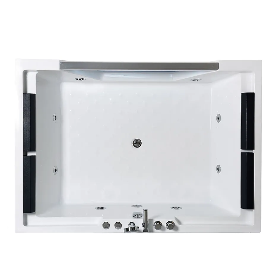Eliteshopping Baignoire hydromassage Verre panoramique 170 X 120 cm 8 jets Amber* Baignoire Balnéo