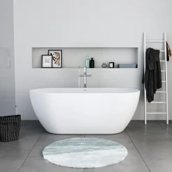 Duravit Baignoire ilot acrylique salle de bain, vidage et trop-plein, 2 parois, 2 places, 160x75x45cm, Garantie 5 ans, Blanc mat, DURAMUNA