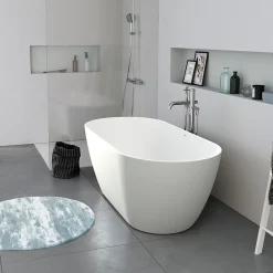 Duravit Baignoire ilot acrylique salle de bain, vidage et trop-plein, 2 parois, 2 places, 160x75x45cm, Garantie 5 ans, Blanc mat, DURAMUNA