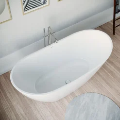 Duravit Baignoire ilot acrylique salle de bain, avec vidage + trop-plein, 2 parois, 2 places, 170x80x69cm, Garantie 5 ans, Blanc, DURABERK* Baignoire Îlot