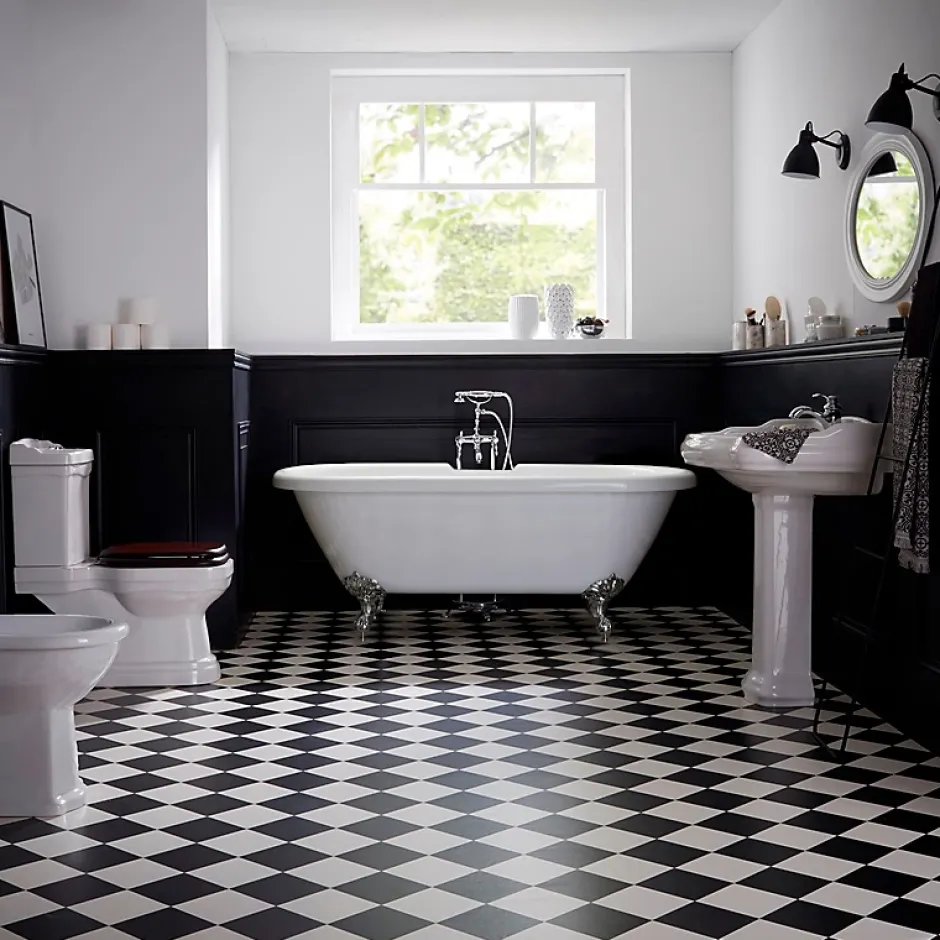 Planète Bain Baignoire ilot Charly blanche avec pieds patte d 'aigle chrome* Baignoire Îlot