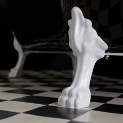 Planète Bain Baignoire ilot Charly ovale noire et blanche avec piétements blanc* Baignoire Îlot