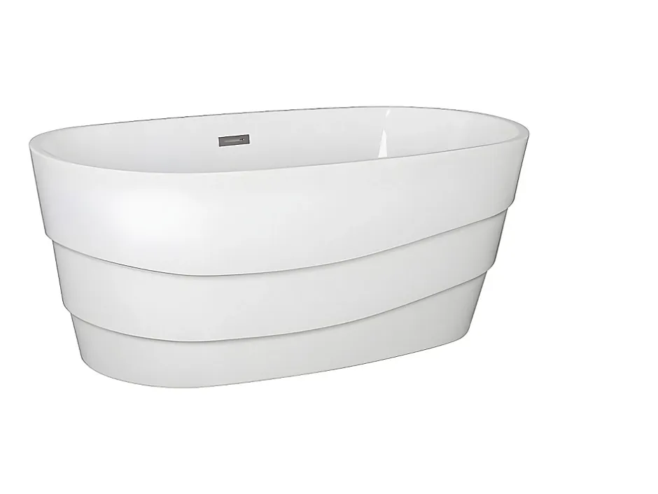 Vente-unique Baignoire îlot - 200L - 150 x 72 x 58 cm - Blanche - Acrylique - DOMINIKA* Baignoire Îlot