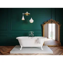GoodHome Baignoire îlot 170 x 80 cm blanche + 4 pieds blancs, Emba