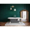 GoodHome Baignoire îlot 170 x 80 cm grise + 4 pieds blancs, Emba* Baignoire Îlot