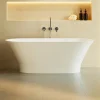 Lavaberg Baignoire îlot 157 x 69 x 55 cm Blanc Brillant en minéral composite - Mod. GLIT
