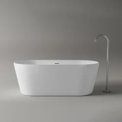 Bernstein Baignoire îlot acrylique design et moderne pour salle de bain, isolation thermique, Blanc, 170x75x58cm, Garantie 5 ans, MIO 2.0